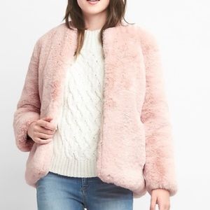 GAP Faux Fur Pink Coat